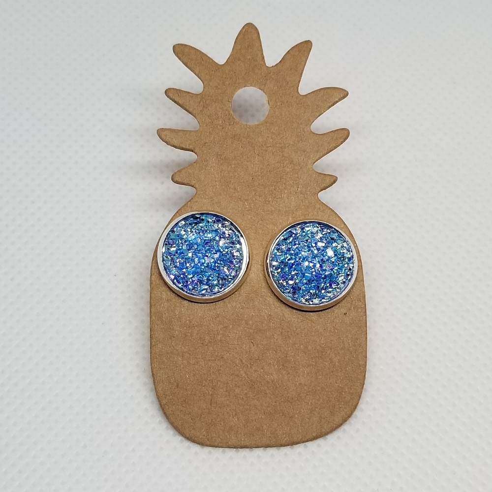 FAUX DRUZY POST EARRING